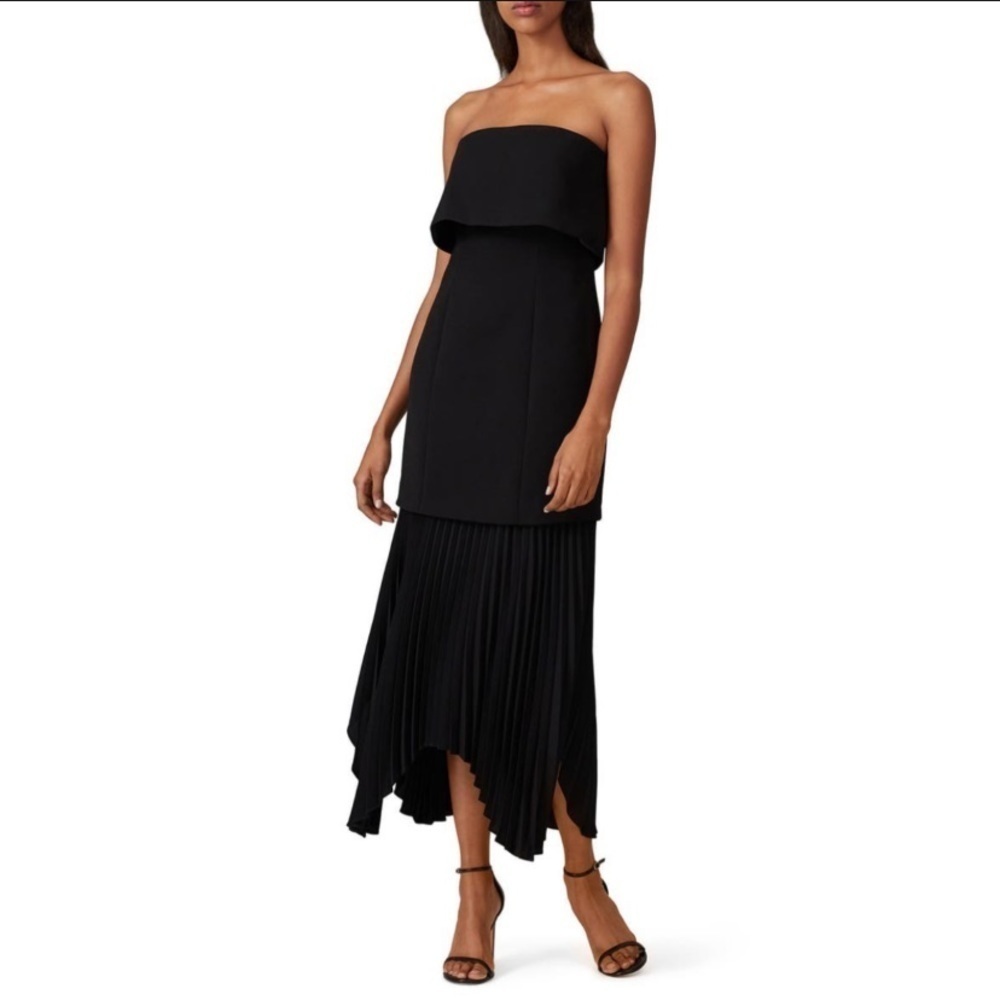 C/MEO Collective Take Seriously Black Pleated Midi Dress